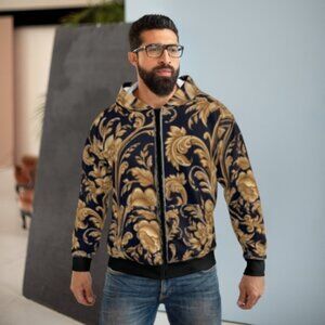 Baroque Floral Zip Hoodie